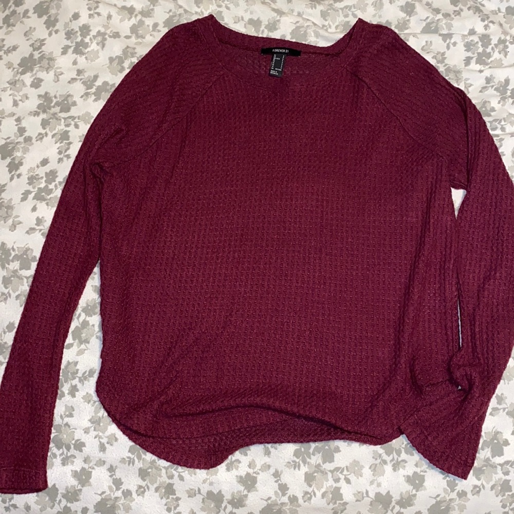 Forever 21 red knit scoop sweater